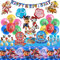 135 Pièces Pat Anniversaire, Ensemble Vaisselle Fête Kit avec Assiette Anniversaire Gobelet Nappe Décoration Gateau Ballon pour 10 Personnes