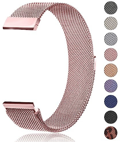 AK Bracelets de Montres 20mm 22mm Métal Montre Femme Homme Fixation Rapide, Axus Series Watch Bracelet de Remplacement 20mm 22mm (20mm, Rose)