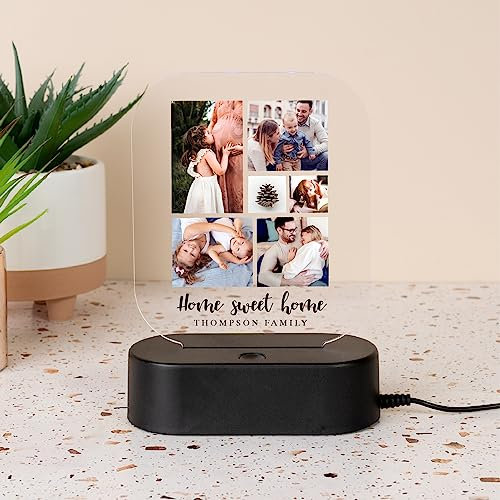 Wanapix | Lampe 3D Personnalisée avec Photo et Texte | Câble USB inclus | LED Multicolore | Cadeau Original | Saint Valentin | Rectangulaire