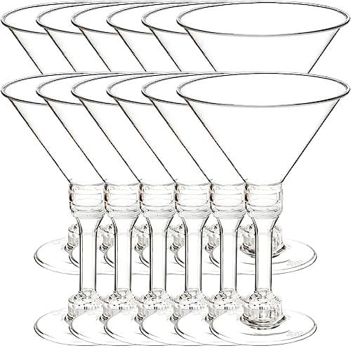 DOITOOL 20pcs Clear Cocktail Cups Reusable Drink for Parties Weddings and Celebrations Stylish Martini Glasses Party Wine Cups