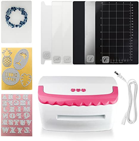 gocreate Elektronische Stanz- und Prägemaschine aus Metall, A5, 3D-Prägemaschine, 2 Sets, Metall-Stanzformen, Zubehör, Bastelzubehör, Starter-Set für Scrapbooking, Kartenherstellung