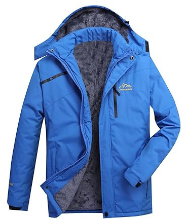Manteau Equitation Fille Veste de Ski de montagne pour hommes et femmes, coupe-vent, veste de pluie pour hommes, manteau d'hiver de neige Veste Gothique Femme (Blue, M)