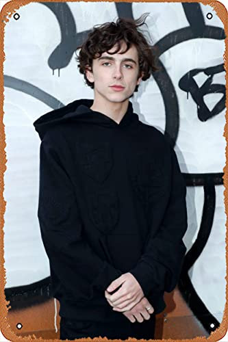 Muecddoa Timothee Chalamet (Schauspieler) Schauspieler-Poster, Blechschild, Film, Kino, Theater, 20,3 x 30,5 cm, Vintage-Blechschild für Zuhause, Bar, Pub, Garage, Dekoration, Geschenke