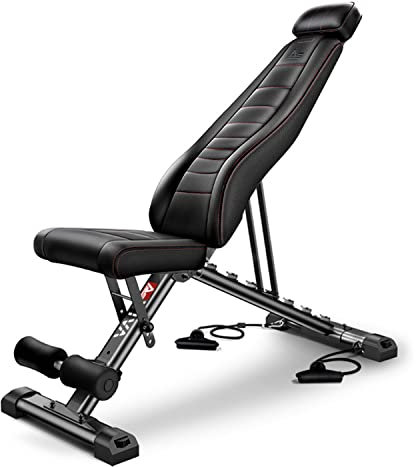 AsVIVA WB2 Hantelbank Klappbar | Verstellbare Hantelbank | Schrägbank | Negativbank & Flachbank | Trainingsbank für Zuhause | Max. 300 kg Belastung | Fitnessbank für Krafttraining & Muskelaufbau