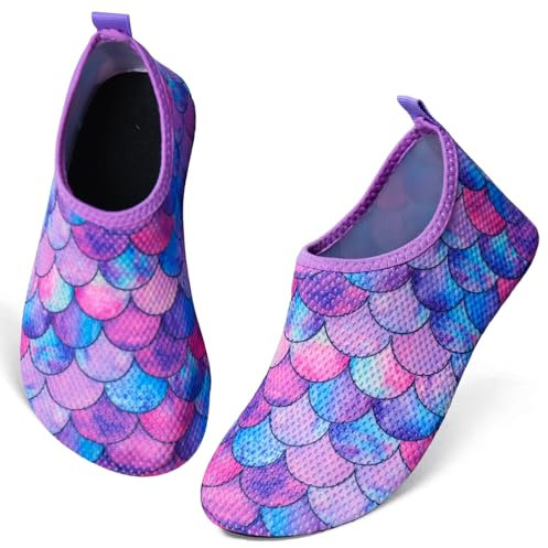 Escarpines Niño Niña Zapatillas de Agua Playa, Secado Rápido Calcetines Piscina Niño Agua Zapatos Escarpines para Bebe, Calzado Descalzo de Surf Buceo Natación 22-33EU
