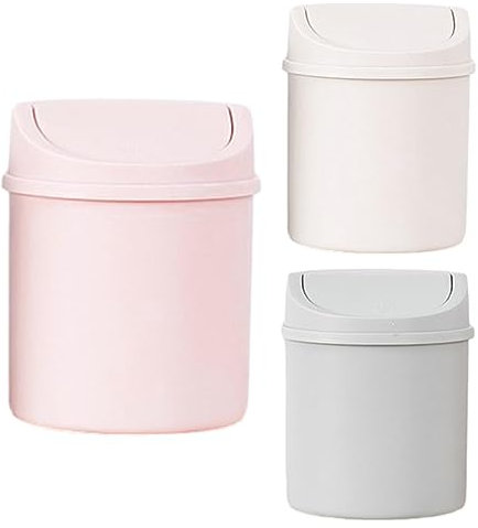 Poubelle De Table avec Couvercle en Plastique Réutilisable pour Salon, Cuisine, Chambre à Coucher, Salle De Bains et Bureau