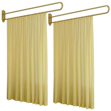 Paravent, Séparateur de pièces Rideau D'intimité D'intérieur Séparateur De Pièce, Séparateurs Muraux Suspendus Pour Cloison SPA Hôpital Labo Clinique, Séparateur Avec Rideaux Fins Beiges ( Color : 2 p