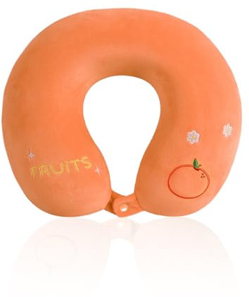 Reisekissen Nackenkissen Stützkissen Schlafrestkissen Karikatur Kopfstütze Nackenkissen Reise für Büro und Haus (Orange)