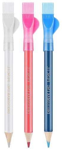 NHQZ Matita da Sarto Gesso da Sarta Matita da Sartoria Matite Solubili in Acqua Gessetti da Sarta Penna per Sarto Segni di Cucito Penna, Matita Ttessuto, Matita Segni Cucito, 3 pezzo