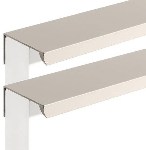JIALUO0318 Möbelgriffe Aluminiumlegierung Unsichtbare Knöpfe Versteckter Schrankgriffe Schubladengriff Küchengriffe Türgriff 2 Stück (Light Grey,Length 120mm)