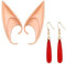 LQIOACU 1 Paar Frieren Cosplay Props Ohrringe, Frieren Manga Ohrringe, Anime Ohrringe, Rote Harz Ohrhänger, mit 2 Stück 12cm Elfenohren
