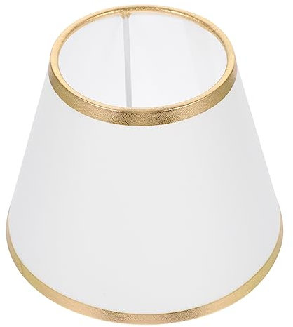 WATIIFUFU Pantalla de Tela Elegante de Estilo Moderno con Exterior Y Enrejado Dorado con Borde para Lámpara de Mesa Lámpara Colgante Lámpara de Araña