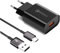 Chargeur Charge Rapide Type C avec Câble USB C 2M pour Samsung Galaxy S21 S20 S10 S9 S8 A04S A14 A15 A25 A34 A55, Xiaomi, Redmi, Huawei, Quick Charge 3.0 Adaptateur Prise USB Chargeur Telephone