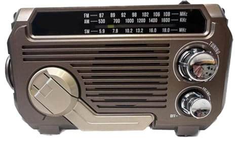 Radio à manivelle solaire,Radio à manivelle, Lampe de poche radio à manivelle solaire à batterie portable, Gadget de survie Radio AM/FM/SW, lampe de poche solaire USB et charge à manivelle pour voyage