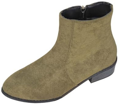 Stivaletti Donna Invernali Tacco Basso, Tronchetti Morbidi Stivaletto Casual Stivali da Donna Invernali Bassi, Stivali Alla Moda da Donna Antivento, Stivaletti Donna Motociclista Impermeabile