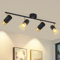 ZMH Deckenlampe LED Deckenstrahler 4 Flammig - Deckenleuchte GU10 Deckenspots Schwarzgold Flur 350° Drehbar Strahler Vintage Retro Flurlampe für Küche Wohnzimmer Schlafzimmer (Ohne Leuchtmittel)