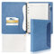 A5 Binder Notizbuch Ordner, PU Leder Notizbuch mit 100 Blätter Streifen Papier, 6 Ringe A5 Binder mit 4 Karten Taschen, Cover Color Blocking Business Notebook für Büro, Schüler Übungsbuch (Blau)