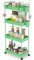 Ronlap Carrito de cocina con 4 niveles, carrito de servicio con vaso colgante, separador, gancho, estante con ruedas para cocina, dormitorio, oficina, verde