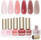 SUPWEE Nude Nail Polish Set, Quick Dry 6 Colors Fast Drying Nail Varnish Sets Nude Pink Red Brown Long-Lasting Sheer Nails Polish for Women Salon Home Use 7ML
