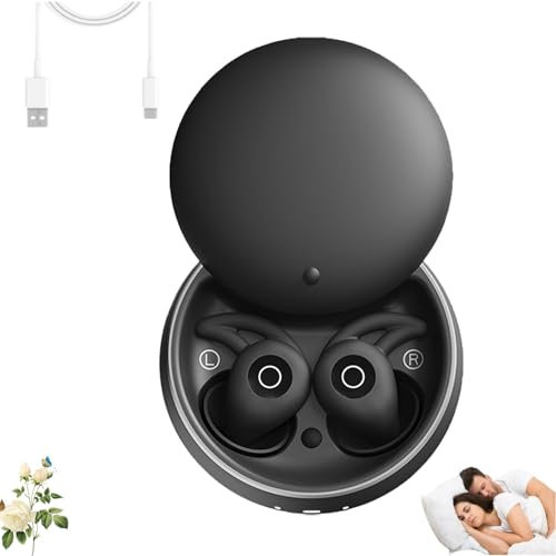 Generisch Novonell Sleep Pods, Snooze Pods Pro, Sleep Headphones Noise Cancelling, Mini Anti Snoring Headphones for Side Sleepers (Black)