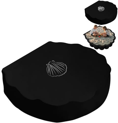 TOPJOWGA Sandmuschel Abdeckung, 100X15cm Sandkasten Abdeckung, Sandmuschel Rund, Wasserdicht Staubdichte Sandkasten Abdeckun, Sandabdeckung Sandkastenplane für Sandkasten Pool Wassermuscheln