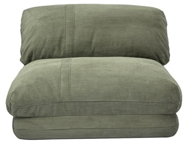 Miliboo Sessel, 1-Sitzer, ausklappbar, aus Cordstoff, Khaki, Grün