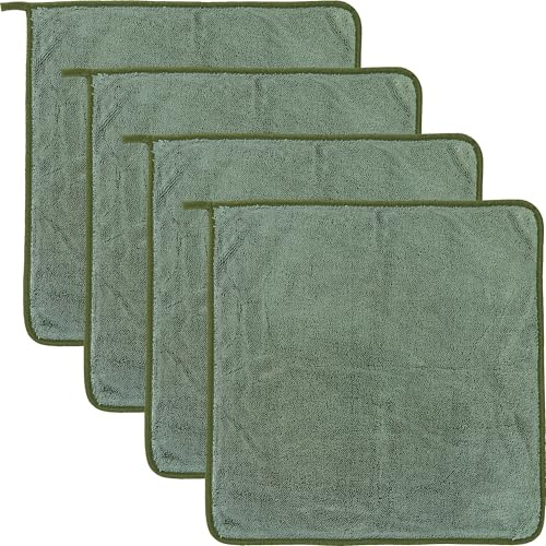 Erwin Müller Microfasertuch 2er-Pack mit 2-Seiten-Funktion jade Größe 40x40 cm - langlebig, trocknet streifenfrei, fusselt nicht