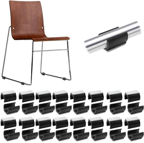 32 STK Stuhlgleiter Freischwinger mit Filz,Klemmschalengleiter 25 mm,Möbelgleiter Parkett,Filzgleiter für Stühle,Klemmgleiter,Filzgleiter für Schwingstühle,U-Stuhlgleiter Freischwinger für Rundrohr