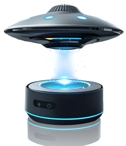Magnetic Levitating Speaker with Bluetooth, LED Lights, Wireless Charging, 360° Stereo Sound - Portable Floating Speaker for Home Decor and Desk Gadget