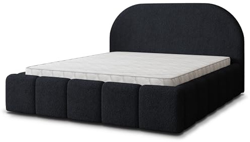 Masseno Polsterbett FLUSSO Q 120x200 cm, Doppelbett, Bettkasten, Stauraum, Lattenrost Und Kopfteil - Schwarz, Quelle 100