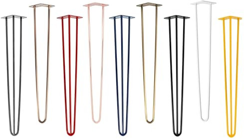 Natural Goods Berlin 4X Hairpin Leg Tisch-Beine | Tisch-Füße aus Metall | Hairpin Legs für DIY-Projekte wie Esstisch & Schreibtisch | Tisch-Bein 71cm hoch & 2-Streben | Tisch-Fuß Schwarz