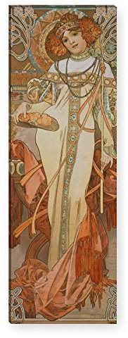 Wandkings Leinwandbilder von Alfons Mucha - Wähle ein Motiv & Größe: Der Herbst - 30 x 90 cm