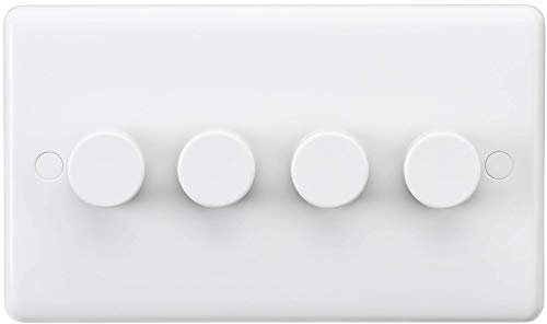 Knightsbridge CU2164 Curved Edge 4 Gang Dimmer, White