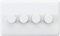 Knightsbridge CU2164 Curved Edge 4 Gang Dimmer, White