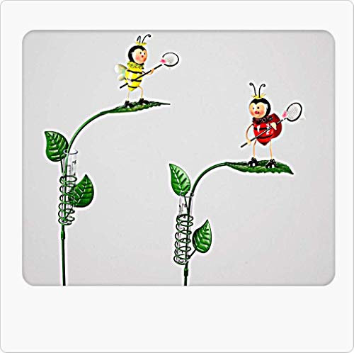Blumenstecker Außen Stecker mit Regenmesser 26x100cm Biene 1 Stück Biene gelb oder Biene rot