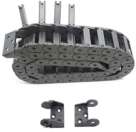 Befenybay R28 Innengröße 15X30mm 1Meter Länge Schwarz Kunststoff Flexible Schleppkette Kabelträger außen offen Typ für 3D-Drucker und CNC-Maschinen (15mmX30mm-außen offen)