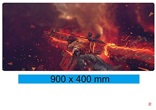 Mauspad csgo XXL Gaming Mauspad, 900x400mm Anime Mousepad, Höchstmaß an Präzision, extra stark vernähter Rand, gummierte Unterseite, Desktop Computer, K