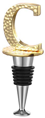 Miicol Prosecco Stopper - Personalised Champagne Stopper, Gold Wine Accessories, Monogram Gift, Letter C