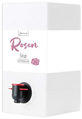 BIO Rosenblüten-Sirup 3 L - Genüssle Rosensirup vom Bodensee - Rosen Sirup aus echten heimischen Rosenblüten - natürlich ohne Zusatzstoffe