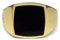 Herrenring Siegelring Gold mit Stein massiv 925 Sterling Silber 18k 750 Echtgold vergoldet poliert | Männerschmuck mit Geschenkbox (Gold Onyx, 54 (17.2))
