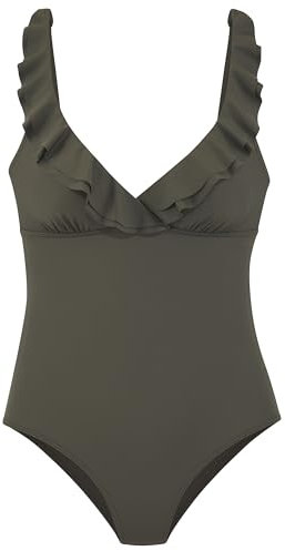 JETTE Damen Badeanzug Grün 38/75C Microfaser Synthetisch