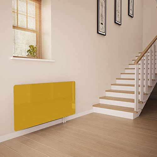 Mustard Glass Radiator Covers - Made by Premier Range in 1020mm Wide x 640mm High