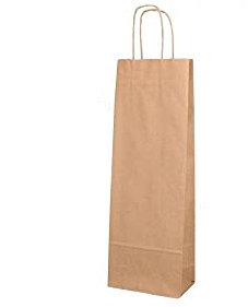 50 Sacs Kraft Pour 1 Bouteille 14+8x40cm - 50 Pièces