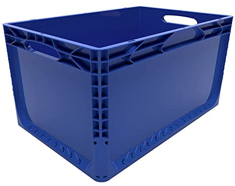 EU Eurobox geschlossen 60 x 40 x 32 cm Blau lebensmittelecht Eurobehälter Transportbox Lagerbox Behälter Lagerkiste Stapelbox