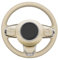 MEWANT Beige Mikrofaser Leder Lenkradhülle für Fiat 500 2015-2021 / 500C 2016-2021