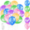 DPKOW 32pcs Frohe Ostern Luftballons Set für Party Dekorationen, Bunte Latexballons für Helium oder Luft, Osterei Zwerg Hasen Luftballons für Spiel Aktivitäten Dekoration