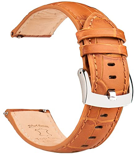 OTTOODY Leder Uhrenarmbänder 18mm 20mm 21mm 22mm Alligator Grain, Schnellverschluß Armband für Herren Damen, Hochwertige Ersatz Uhrenarmband für Uhr und Smartwatch