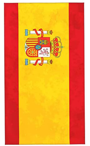 AOOEDM Toallas de Playa con Bandera de España, sábanas de baño, Funda de Toalla Grande para Mujeres y Hombres, Manta de 27,5x16 Pulgadas