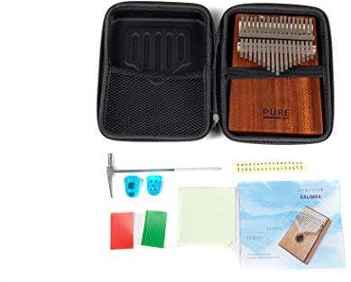 GEWA Kalimba Daumenklavier solid Mahagoni, 17 Stahlzungen, stimmbar, inkl. Tasche, Stimmhammer, Anleitung