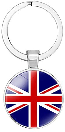 Bodmind Schlüsselanhänger Keyring Flagge,Lebhafte Rote Union Jack Union Flagge Art Auto Tasche Brieftasche Ornamente Handwerk Zubehör Für Dekoration Cabochon Anhänger Hängende Geschenke Schnalle, W